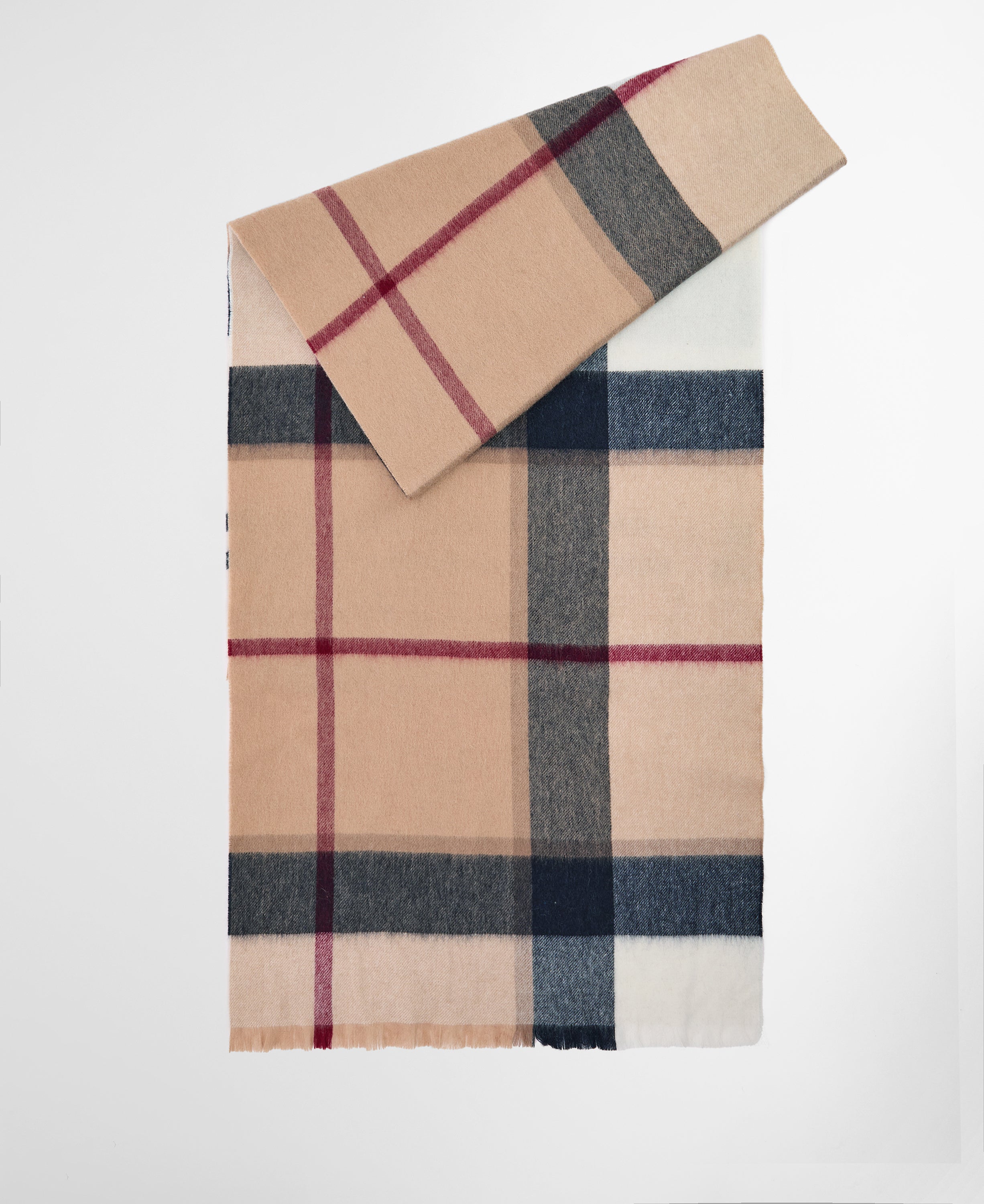 Rosefield Tartan uld halstørklæde - brun